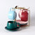 欧式小奢华创意描金咖啡杯碟套装陶瓷家用下午茶具咖啡器具配杯架(四杯四碟四勺普通杯架 默认版本)