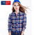 BRIOSO 女式新款全棉磨毛格子长袖衬衫 女衬衣(B142110012)