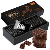 诺梵纯黑可可脂巧克力65%浓度休闲零食110g/盒 约24片