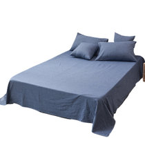 帝堡龙DIBAOLONG单双人床上用品 1.2m1.5m1.8 2.0m全棉色织水洗棉日系无印良品条纹格子小清新单品床单(迷迭香 默认)