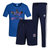 阿迪达斯春夏季新款运动套装男女三件套Adidas短袖t恤短裤长裤-网(蓝色)