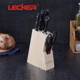 Lecker 乐克尔菜刀组合套装木座刀剪六件套(默认)