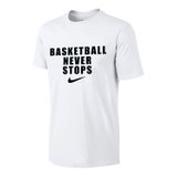 Nike耐克2016夏男款运动休闲圆领透气字母短袖T恤(白色 XL)