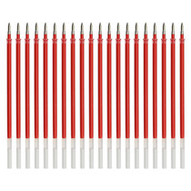 天色中性笔芯0.5mm办公考试替芯20支装 水笔芯 替芯通用笔芯(红色)