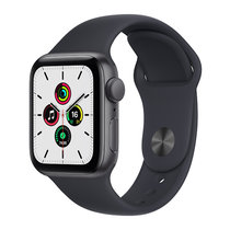 Apple Watch SE 智能手表 GPS款 40毫米深空灰色铝金属表壳 午夜黑色运动型表带MKQ13CH/A