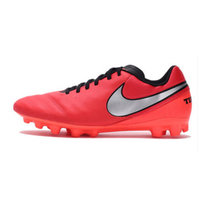 耐克Nike Tiempo2016年春新款男子传奇AG牛皮短钉足球鞋819711-608(红色)