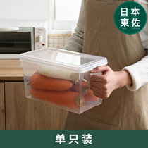 日本进口食品级厨房冰箱收纳盒抽屉式冷冻食品保鲜盒蔬菜收纳神器(升级加厚款单只装4.7L 默认版本)