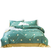 黛格单双人床上用品 小清新卡通纯色超柔顺滑臻丝绸四件套件 被套 床单 枕套(3 默认)