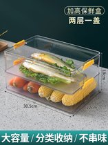 食品级饺子冷冻盒专用多层水饺速冻盒馄饨收纳盒冰箱用鸡蛋保鲜盒(加高保鲜盒(二层一盖)食品级PET材质)