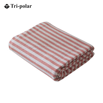 日式全棉天竺棉被套单件被罩TP2961(棕红色条纹 150*200cm)