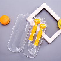 两支装硅胶勺子宝宝喂养训练勺软头勺喂药吃饭勺儿童辅食套装(黄色)
