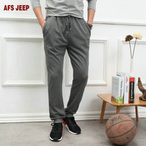 79871A战地吉普AFS JEEP秋装新款男士运动裤 时尚百搭长款卫裤(深灰色 XL)