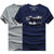 2件装】NIAN JEEP/吉普盾 夏季新款纯棉圆领T恤 男式短袖T恤9329(灰色+蓝色 XL)