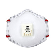 3M 口罩 8833 FFP3级 防尘口罩 防放射性颗粒物雾霾PM2.5 带呼气阀口罩 头带式(单个)