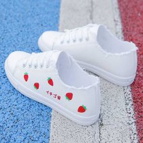 帆布鞋女鞋子学生韩版百搭原宿夏季小白鞋平底板鞋透气外穿半拖鞋(F8红色 40 标准码)