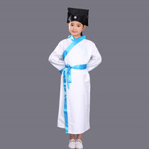 汉服男童书童服装儿童古装男中国风宝宝摄影衣服诗朗诵演出服女童(120)