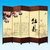 【京好】包安装花鸟系列屏风 现代简约环保可折叠实木纯手工编织办公隔断 客厅卧室N158（4片起售）(牡丹A 双面一片高170宽50厘米)