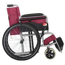 鱼跃轮椅车轻便可折叠喷塑软座H007