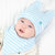 milky friends春秋宝宝帽子婴幼儿儿童帽新生儿彩棉套头帽三角巾(天蓝色（套装） 均码（45-49CM）)