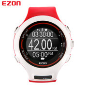 宜准EZON户外智能跑步运动潮男GPS心率多功能防水超薄电子手表E1(红色)