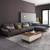 a家家具 现代简约布艺沙发组合客厅小户型轻奢北欧风格家具DB1579(三人位+贵妃位 浅灰色)