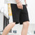 卡郎琪 沙滩裤男五分裤2020新款夏季外穿拼接运动裤潮学生大码男士休闲裤(KXP-S18黑黄 XL)