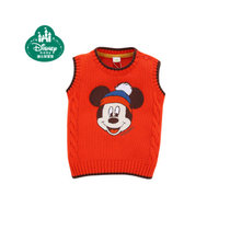 Disney/迪士尼 宝宝毛衣背心 上衣 婴儿秋装 宝宝外出服(橘色120cm4-6岁)