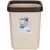 得力（deli）压圈方形垃圾桶 家用清洁桶纸篓 办公用品 18820 中号 浅灰(浅棕色)