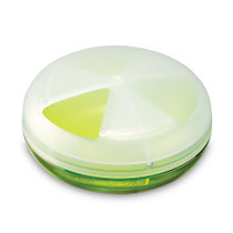日本进口inomata圆形便携3段药盒迷你多格小药盒出行药盒(绿色)
