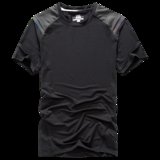 吉普战车JEEP夏季新款男士短袖T恤户外运动宽松透气薄速干衣(M-3XL)XD8321(黑色 M)