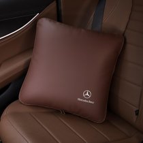 四季奔驰宝马奥迪大众汽车用抱枕被两用多功能冬季空调靠垫被毯子(【奔驰】棕色)