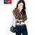 女士双袋带袖袢格子衬衫(B12032048BF S)