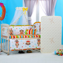 HUGBB婴儿床881环保实木无油漆宝宝童床摇篮床(实木床+五件套+棕垫+赠品 版本)