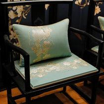 中式红木椅子坐垫防滑圈椅餐椅太师椅茶椅垫实木家具座椅垫子定制(绿色（祥云椅垫+抱枕）)