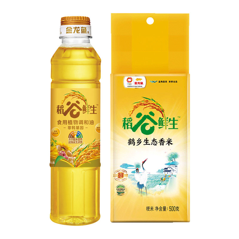 稻谷鲜生400ml 金龙鱼稻谷鲜生鹤乡生态香米500g(金黄色)