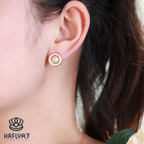 风下Hrfly 甜甜圈 6-7mm强光淡水珍珠耳钉 14K包金珍珠耳环 时尚简约款 礼盒包装
