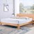 吉木多 北欧白橡木实木1.5米双人床现代简约日式床头插座置物1.8米主卧床(1.8*2米原木色 床+床垫+床头柜*1)