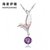 海普伊珊 925银项链 新款天使羽翼吊坠 女士项链 锁骨链 节日礼物(紫色)