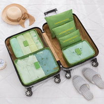 韩版旅行收纳袋六件套套装行李箱衣物整理内衣收纳包洗漱包tp8695(蓝色)