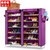 双排鞋柜Ｃ款 简易无纺布鞋柜 组合钢管鞋架(紫色)