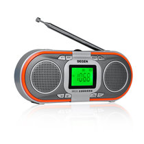 【赠5v电源+耳机！】德劲（Degen）DE23 插卡全波段收音机 迷你小音箱 MP3播放机自带充电锂电池