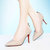 莱卡金顿 2017春季纯色新款尖头高跟鞋细跟浅口女鞋套脚英伦女鞋潮 6016(米色 39)