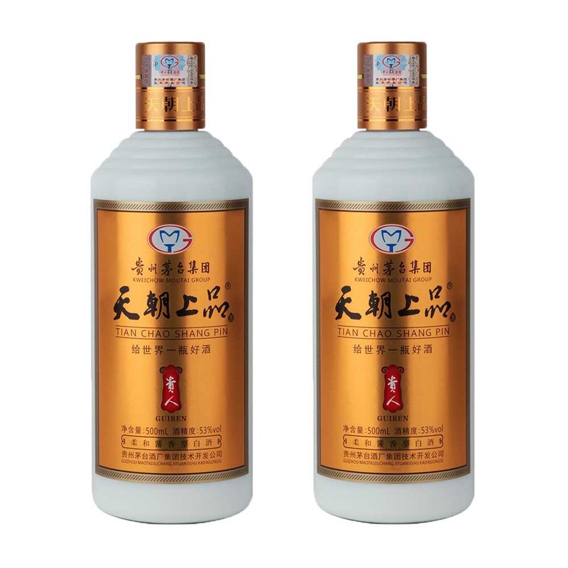 国美酒业茅台天朝上品柔和酱香型白酒53度500ml2瓶装