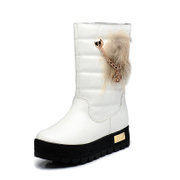 Aolun/澳伦冬季新款厚底防滑雪地靴女靴冬靴中筒靴棉靴32603201(白色  38)