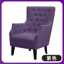 创源祥欧式轻奢棉麻布料老虎椅休闲椅(紫色)