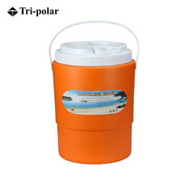 圆形保温箱PU保温层旅游野餐便携冷藏保鲜箱车载手提小型保温桶TP5512(浅灰色)