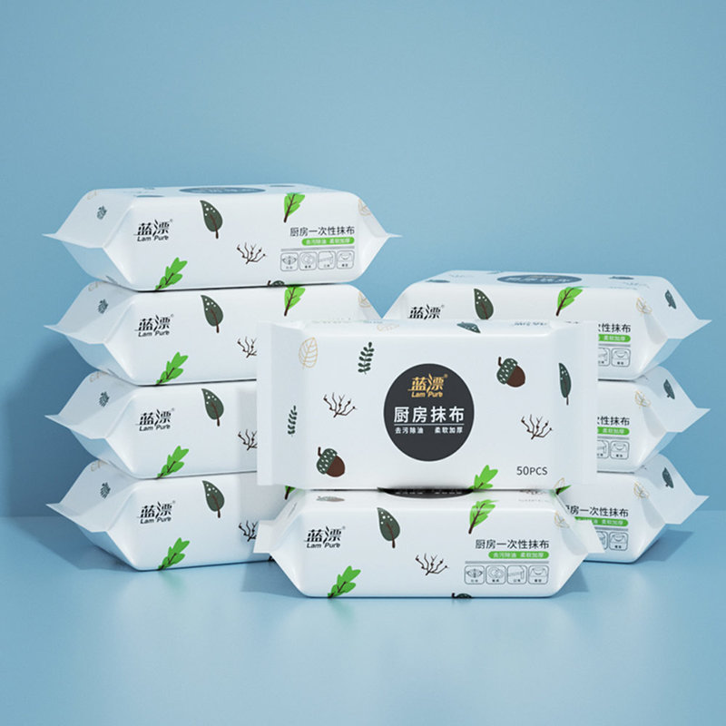 蓝漂国美好货懒人抹布抽巾50抽6包装lp26496懒人抹布6包干湿两用吸油