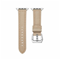新款适用于苹果watch皮表带商务运动男女通用38/40mm皮表带(磨砂款-卡其色 38/40mm)
