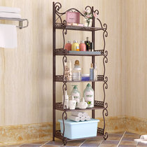 索尔诺铁艺浴室置物架落地卫生间卧室多层架子 洗手间厨房收纳储物层架(白色)