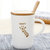 角拓者 马克杯子陶瓷带盖带勺咖啡杯简约欧式文艺大口创意情侣日式(长颈鹿)